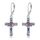 YFN Kardinalkreuz Ohrringe für Damen 925 Sterling Silber Abalone-Muschelkreuz Ohrringe Hängend Kardinal Ohrringes Tropfen Schmuck Geschenk für Damen