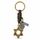 YIQPKUM Zart Antik Jüdisch Davidstern Schlüsselanhänger Anhänger Damen Charm Geldbörse Tasche Israel Accessoire Geschenk (Braun)