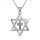 JERWLI Davidstern Kette 925 Sterling Silber Abalone Muschel Kreuz Davidstern Anhänger Halskette Davidstern Schmuck Judeo Christlicher Religiöser Geschenke für Damen Frauen Männer