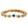 mookaitedecor Davidstern Heilstein Armband für Unisex, 16cm elastisch, versteinertes Holz Hexagramm Edelstein Perlen Charm Stretch Armband