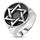 BlackAmazement Unisex Edelstahl Ring Davidstern Massiv Biker Gothic Silber Hexagramm Medaillon Siegel (71 (22.6))