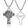 ADMETUS Erzengel Gabriel Kreuz Kette Silber 925 Heiliger Gabriel Erzengel Kreuz Anhänger Erzengel Gabriel Medaille Religiöse Geschenk für Herren