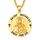 ADMETUS Gold Heiliger Nikolaus Anhänger 925 Sterling Silber St. Nikolaus Kette Gold St Nikolaus Anhänger Medaille Religiöse Geschenk für Herren