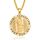 ADMETUS Gold Heiliger Sebastian Anhänger 925 Sterling Silber Heiliger Sebastianus Medaille Halskette Schutz Schmuck Religiöse Geschenk für Herren