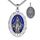 YFN Jungfrau Maria Oval Halskette Sterling Silber Religiöse Beschützer Anhänger Blau Jungfrau Maria Schmuck Geschenke für Damen Herren