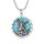 Shusukue St. Michael Kette Erzengel Saint Michael Amulett Schutzpatron Halskette 925 Sterling Silber Anhänger Christlicher Religiöser Schmuck für Männer (Türkis)
