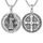 Shusukue St. Benedikt Kette 925 Silber Heiliger Benedikt Medaille Amulett Schutzpatron Halskette Christlicher Religiöser Anhänger