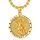Shusukue St. Michael Kette, Erzengel Saint Michael Amulett Schutzpatron Halskette 925 Sterling Silber, Medaillen Gebetsmünzen Anhänger Christlicher Religiöser Schmuck für Frauen Männer (Gold)