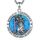 EUDORA Harmony Ball Heiliger Christophorus Kette Medaille für Damen Herren, Sterling Silber 925 Blau Opal Christophorus Anhänger Halskette Amulett Schmuck, Geschenke für Frauen Herren, 55CM+61CM