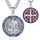 AEONSLOVE Heiliger Benedikt Kette Silber 925 für Herren Damen Heiliger Benedikt Anhänger Silber Benedikt Kreuz Medaille Religiöse Halskette Christliche Katholische Schmuck (Blaue)