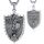 EUDORA Erzengel Michael Kette Medaille für Damen Herren Sterling Silber 925, Heilige Erzengel Michael Halskette Anhänger Christlicher Amulett Runen Christ Schmuck Geschenk für Frauen Männer,55CM