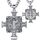 EUDORA Harmony Ball Heiliger Benedikt Kreuz Kette Medaille für Damen Herren Sterling Silber 925, Hl. St. Benedikt Halskette Amulett Anhänger Schmuck Geschenke für Frauen Herren, 20Zoll +24Zoll