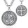 AEONSLOVE Heiliger Benedikt Halskette Silber 925 für Herren Damen Benedikt Kreuz Anhänger Benedikt Medaille Christliche Katholische Schmuck Religious Protector Talisman Kette