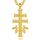 AEONSLOVE Caravaca Kreuz Kette Silber 925 Kreuzkette Silber Herren Kruzifix Halskette Damen Jesus Anhänger Religiöse Geschenke Schutzamulett Christlicher Schmuck Herren (Gold)