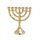 NKlaus Menorah 11cm hoch 7er Leuchter für Kerzen bis Ø 1cm Kerzenleuchter Jerusalem Kerzenständer Messing goldfarbig glänzend 2882