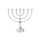 NKlaus Menorah Leuchter 7- armig Messing Gold Kerzen bis Ø 1,5cm Kerzenständer Höhe: 20cm Menora Breite :22cm Kirchenbedarf Dekoration 4171