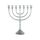 NKlaus Menorah 30cm hoch 7er Leuchter für Kerzen bis Ø 2cm Kerzenleuchter groß Silber Kerzenständer Messing vernickelt 2884