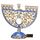 Matashi MTMNR13542 Menorah, handbemalt, Emaille, Blauer Granatapfel