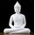 Houlu 30,5 cm Keramik-Buddha-Statue, sitzender Buddha, meditierende, sitzende Buddha-Figur für Zuhause, Büro, Gartendekoration, Innen- und Außenbereich, Weiß, 30,5 cm H x 22,9 cm L x 15,2 cm B