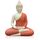 Houlu 30,5 cm Keramik-Buddha-Statue, sitzender Buddha, meditierend, sitzend, Buddha-Figur für Zuhause, Büro, Garten, Innen/Außen – Rot