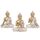 Buddha-Statue für Heimdekoration, Gold, 10,9 cm, Set mit 3 kleinen Buddha-Statuen für Zen-Dekoration, Tisch, Schreibtisch, spirituelle Dekoration, Buddha-Dekoration für Wohnzimmer, Innenbereich
