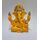 Gold Art India Handgefertigter Mango-Terrakotta-Ganesha mit goldenem Schmuck für Auto-Armaturenbrett, Heim-/Bürodekoration, Geschenk/Einweihungsgeschenk (4HANDGANESHAYELLOWTERRACOTTA 8,4 cm)