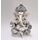 Gold Art India 999 Matt versilbert Antik Mukut Ganesha – 8,9 cm – perfekt als Geschenk, Heimdekoration, Auto-Armaturenbrett, Murti Ganpati Idol für Heimdekoration, Puja-Statue, Geschenk für Büro