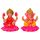 IBA Indianbeautifulart Lord Laxmi & Ganesha Handgefertigte Harz Statue 6 cm Kleines Idol Fur Auto Armaturenbrett Figuren Wohnkultur