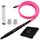HRAN 100% waschbares mattes Silikon Shisha Schlauch Set Komplett mit Zubehör 1,5 Meter Edelstahl Shisha Schlauch Abnehmbarer Aluminiumgriff Mundstück Adapter Anti-Biegungsfeder (Rosa)