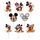 dekora - Set für Cupcakes und Muffin Deko Geburtstag - Mickey Maus Cupcake Topper aus Papier - 16 Stück in 8 verschiedenen Designs