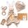 Mikito Baby Geschenk Junge & Mädchen/Neugeborenen Geschenk mit Musselin Schnuffeltuch + Beißring + Lätzchen + Baby Holzschild/Geschenk zur Geburt