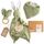 MIKITO Baby-Set aus natürlicher Bio-Baumwolle, Musselin, mit Schmusetuch, Zahnfleischmassage, Lätzchen für Neugeborene, Unisex, für Babyparty, neue Eltern