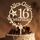 Giftota Cake Topper 16. Geburtstag Holz mit LED Lichterkette - 16. Geburtstag Deko Jungen Mädchen - Tortendeko 16. Geburtstagsdeko - Kuchen Deko für 16. Geburtstagsdeko