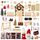 Fulasofia Wichteltür Set 74 PCS, Wichtel Zubehör Weihnachten, Wichtel Baustelle Set, Weihnachtswichtel Set, Miniatur Wichtel Zubehör, Weihnachtsdekoration mit Wichtel Schablone, Fußabdrücke, Schaukelt