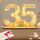 Seutgjie Originelle Geschenk 35 Geburtstag Mann Frau 1991-2026, 35. Hochzeitstag Geburtstag Deko, Geldgeschenke Geburtstag 35 Jahre Jubiläum Holz Schild Gästebuch mit LED Lichterkette Geschenkpapier