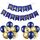 Luftballons Geburtstag Dekoration Set, Marineblau Gold Geburtstagsdeko Happy Birthday deko Banner Set mit Marineblau Gold Happy Birthday Luftballons Konfetti Ballons（NB+GD）