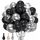 Luftballons Schwarz Silber 60 Stück 12 zoll Schwarze Latex Ballons Silber Metallic Konfetti Ballons für Hochzeit Geburtstag Ruhestandsfeier Ramadan Halloween Silvester Neujahr Party Deko