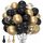 Luftballons Hochzeit 60 Stück 12 zoll Luftballons Schwarz Gold Schwarze Latex Ballons Goldene Metallic Konfetti Ballons für Geburtstag Verlobung Abschlussball EID Ramadan Silvester Party Deko