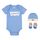Levi's Kids Classic batwing infant hat bodysuit bootie set 3pc Baby Jungen Pastel Turquoise 0-6 Monate