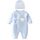 1 Pack Baby Bodysuit, 1-3 Months Neugeborenes Baby warme Baumwolle Bodysuit mit Hut, 100% Baumwolle Kleinkind Homewear verdickt Frühling und Herbst Kleidung (Blau, 1-3Months)
