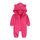 Alunsito Baby Jungen Mädchen Bärenohr Reißverschluss Strampler Neugeborenes Kapuzen Fleece Bodysuit Kleinkind Langarm Jumpsuit 59 Rose Rot 0-3 Monate