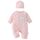 Babyfond 1 Pack Baby Bodysuit, Neugeborenes Baby warme Baumwolle Bodysuit mit Hut, 100% Baumwolle Kleinkind Homewear verdickt Frühling und Herbst Kleidung (Rosa, 0-1 Monate)
