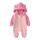 Alunsito Neugeborene Babykleidung für Jungen und Mädchen, Kapuzenoverall, Farbblock, Reißverschluss, Langarm, Kapuzenpullover, Strampler, Body, Overall, Outfit 80 Pink Peach 9–12 Monate