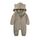 Alunsito Baby Mädchen Jungen Herbst Kleidung Outfits Kleinkind Baby Langarm Bärenohr Hoodie Strampler Bodysuit Fleece One Piece Jumpsuit 73 Khaki 6-9 Monate