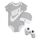Nike Unisex-Kinder Futura Logo 3pc Set T-Shirt, Grau (Dk Grey Heather), (Herstellergröße: 86/92)