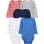 Simple Joys by Carter's Unisex Baby Long-Sleeve Bodysuit Pack of 5 Body, Blau/Grau Lkws/Rot Streifen, 0-3 Monate (5er Pack)