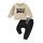 Geagodelia Baby Jungen Kleidung Outfit Babykleidung Set Langarmshirt Sweatshirt + Hose Neugeborene Weiche Babyset Mama's Boy Zweiteiler (B - Beige & Schwarz, 12-18 Monate)