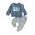 Geagodelia Baby Jungen Kleidung Outfit Babykleidung Set Langarmshirt Sweatshirt + Hose Neugeborene Weiche Babyset Mama's Boy Zweiteiler (B - Blau & Grau, 18-24 Monate)