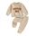 Geagodelia Baby Jungen Kleidung Outfit Babykleidung Set Langarmshirt Sweatshirt + Hose Neugeborene Weiche Babyset Mama's Boy Zweiteiler (D - Beige, 6-12 Monate)