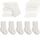 QIYIENDIAN 5 Paare Kleinkind Crew Socken weiche Baumwolle Socken elastische Baby solide Farben für Kinder Jungen Mädchen（White,1-3Y